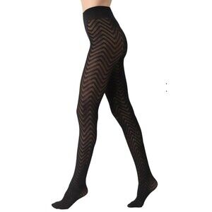 OROBLU Tights 60 Chevron In Black Sz S/M New